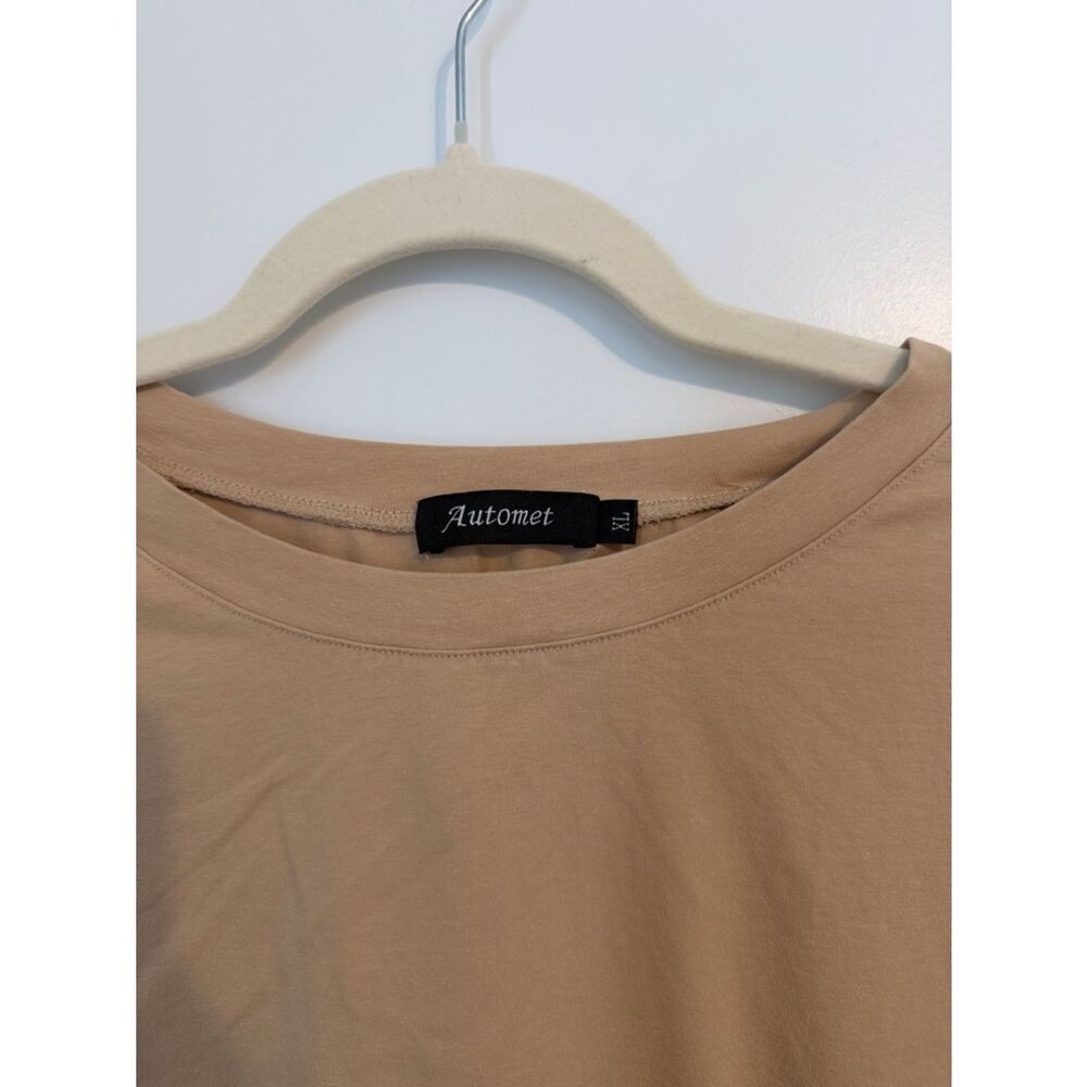 AUTOMET 2 Piece Lounge Set XL Khaki Oversized Tee & Biker Shorts - Picture 6 of 7